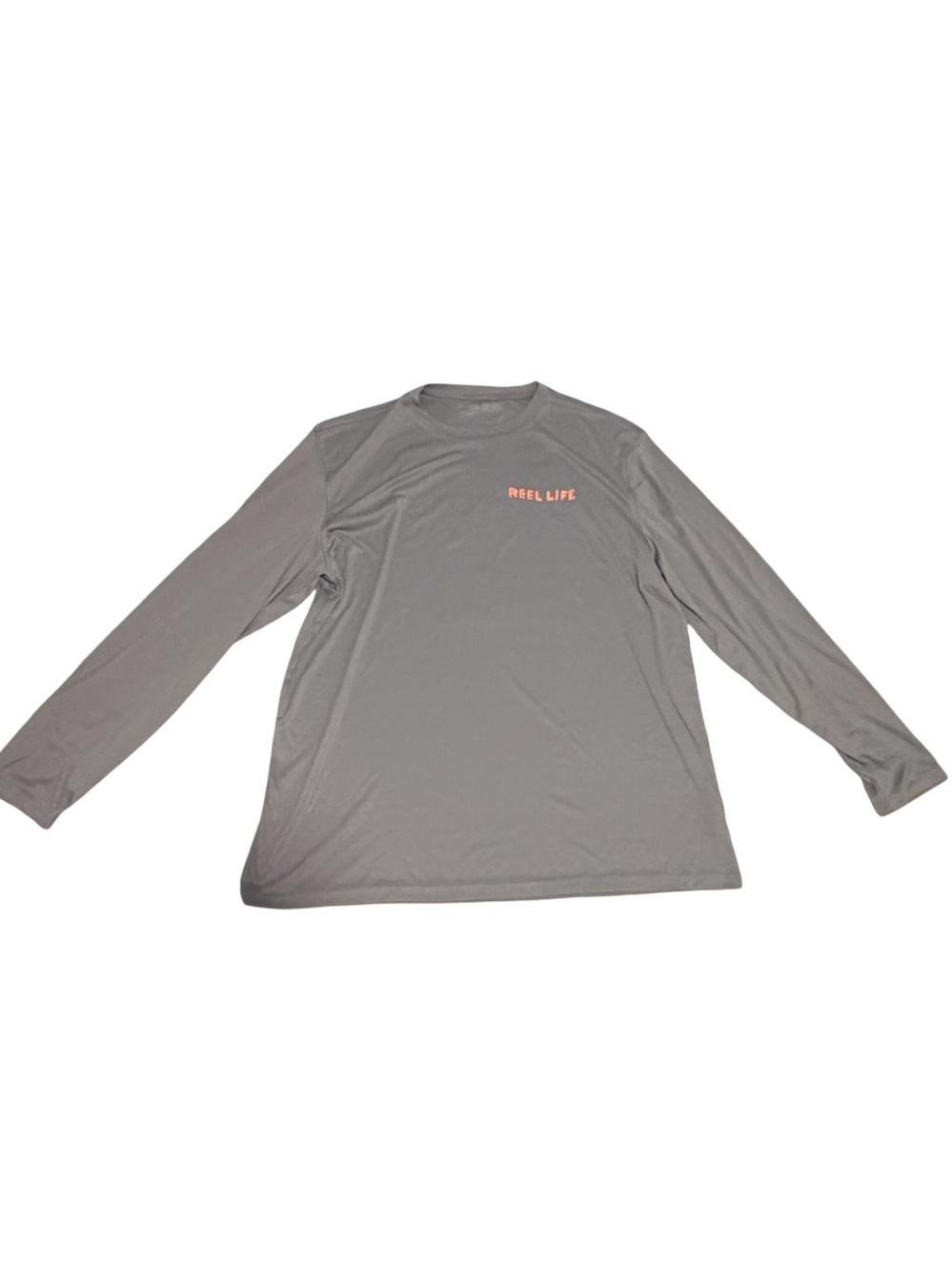 Reel Life Men’s XL Gray Long Sleeve Performance Fishing Sun Shirt